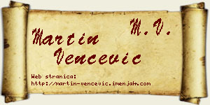 Martin Venčević vizit kartica